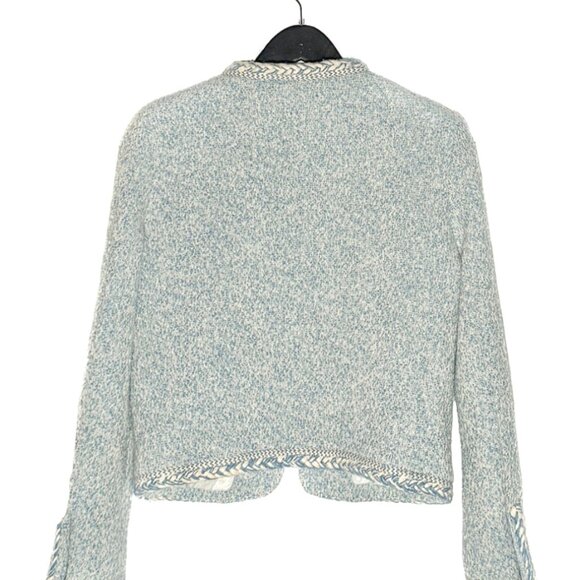 Celine Blue Ivory Tweed Open Cardigan Jacket - Picture 6 of 9